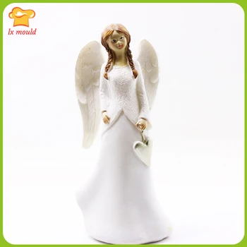 3D Момиче-ангел Свещ Силиконови форми на Смола Глинена сапун Декорация на дома, Религия Силиконови форми