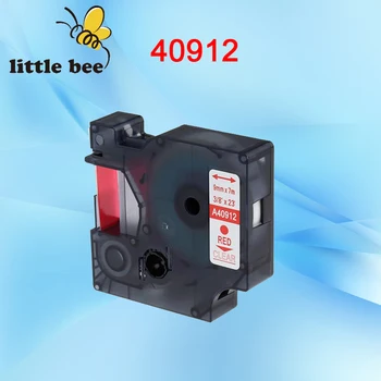 40912 Червена прозрачна лента за етикети 9 mm D1, съвместима с производителите на етикети DYMO LP100, LP150, LP200, LP250, LP300, LP350, LM100, LM110, LM1