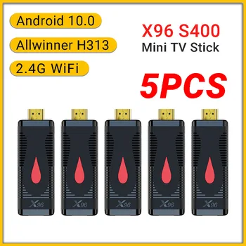 [5 бр.] X96S400 Allwinner H313 Android 10,0 Smart TV Box 4K 2,4 G WiFi Телеприставка мултимедиен плейър H. 265 HEVC X96 S400 Mini TV Stick