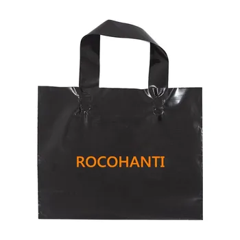 50pcs индивидуално лоснистые найлонови торбички с логото на poly bag handle black shopping custom logo търговци на найлонови торбички за дрехи