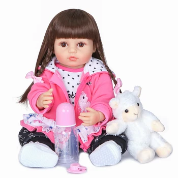 55 см Кукла Реборн Reborn Детската Принцеса Момиче цялото Тяло Силиконова Ръчно Рисувани Детайли Играчка За Рожден Ден, Подарък за Коледа Кукла Играчка