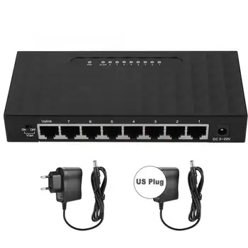 8 портов суич с Висока производителност VLAN hub Gigabit Ethernet компютъра преминете стенен дизайн 100-240 На нова