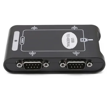9pin RS232, USB 2,0 - 4-портов сериен контролер DB9 COM Съединители на Адаптера hub
