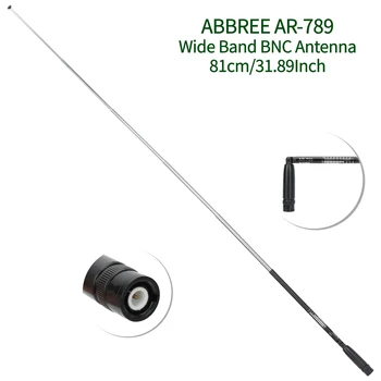ABBREE AR-789 Сгъваема Телескопична Антена BNC-Широк диапазон от 95 Mhz-1100 Mhz UHF/VHF За Icom IC-V80 IC-V82 Kenwood TK300 Любителски радио