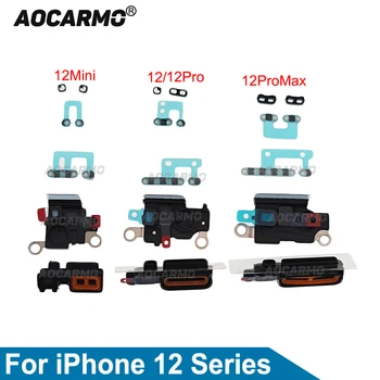 Aocarmo За iPhone 12 Pro Max 12 Mini Пълен Комплект Пылезащитной Решетката на Високоговорителя Мрежа За Високоговорителя Резервни Части 8 8P X