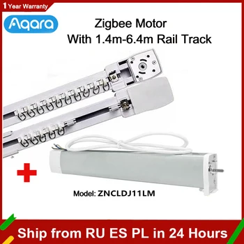 Aqara Smart Zigbee Задвижваща Двигател за пердета ZNCLDJ11LM с Електрически корниз с Дължина 1,8-6 m, Система за Автоматично Управление на Mijia Homekit