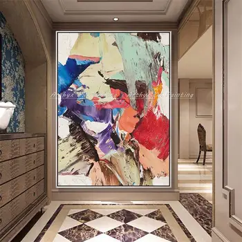 Arthyx, Ръчно рисувани абстрактно цвят, картина с маслени бои върху платно, поп-арт, модерни художествени стенни картини за декорация на дома в хола
