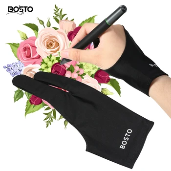 BOSTO Двухпальцевая корица за рисуване свободно размер Artist Tablet Drawing Cover за дясната и лявата ръка е Съвместима с BOSTO/UGEE/Huion