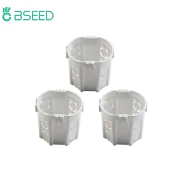 BSEED 3 бр./лот, стандартно вътрешно монтиране на ЕС за ключ и розетка, стандарт на ЕС, на 3 опаковки, бяла задната кутия с монтажна кутия