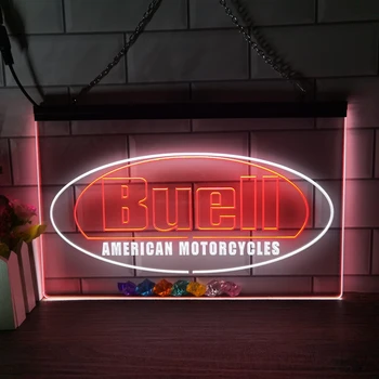 Buell American Motorcycles 2-Цветен Дисплей LED Неонова реклама Начало Декор на Коледната Стена Сватбена Спалня