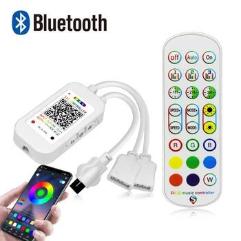 DC12V Bluetooth APP 4-пинов контролер RGB 1 към 1 или 1 към 2 Интелигентен led контролер С дистанционно управление За led лента RGB