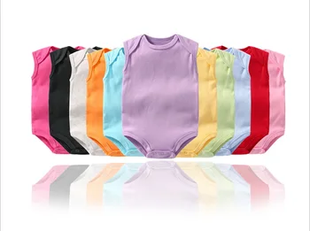 DHL, 50 бр., боди от привлекателен памук без ръкави за новородени момичета, блузи, однотонная мека модни летни детски дрехи