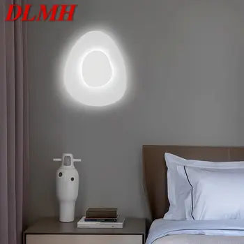DLMH Модерен интериорен монтиран на стената лампа LED Творчески прости бели сутиени за домашен интериор хол Спалня коридор