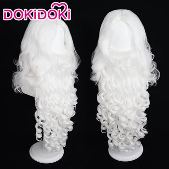 DokiDoki Cosplay Коледен cosplay перука Бели къдрава коса Огнеупорни cosplay перука Коледа