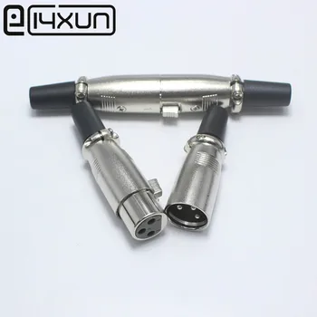 EClyxun 1 чифт = 2 елемента XLR 3-пинов щепсел с клъстер жак, кабел-адаптер, жак за аудиомикрофона 6,5 мм, сребрист