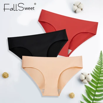 FallSweet 2 бр. безшевни бикини за жени, секси гащи с ниска талия, бразилски бикини, слипове, Долно Бельо големи размери, Дамско Бельо