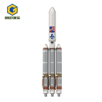 Gobricks MOC 1:110 Atlas Rocket Строителни Блокове V Тежка Ракета-носител с Космическия Кораб Носеща Тухлена Модел Съберат Играчка САМ Детски Подарък