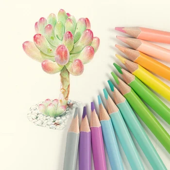 HCCKG 12/24 Colos Macaron Пастел, цветни моливи Професионален комплект за рисуване за художествените ученически пособия