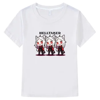 Helltaker/ сладка тениска с анимационни герои, риза в стил Аниме Харадзюку, Популярна тениска от 100% памук за по-големите момчета/момичета, модни тениски с къс ръкав