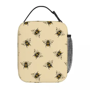 Honey Bee Реколта термоизолированная чанта за обяд с пчели, работна множество кутия за Bento, охладител, термобокс за хранене