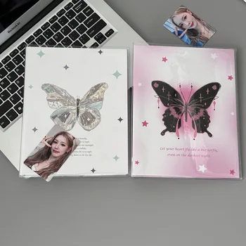 IFFVGX Butterfly A5 Kpop Корици за Фотокарточек са подбрани Книга Idol Албум За Съхранение на Фотокарточек Тетрадка с Твърди Корици Kawaii Корейски Канцеларски материали