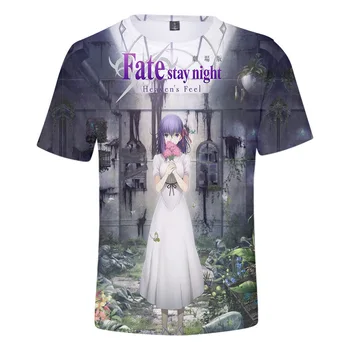 Kawaii/ Гореща тениска с изображение на Аниме Fate stay night 3D, лятна Мода детска Ежедневни тениска Kawaii За момчета И Момичета, Унисекс Фланелка Оверсайз, Върхове