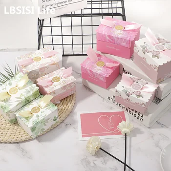 LBSISI Life 10 бр., сватбени хартия кутии за бонбони, опаковъчна кутия за сладки бисквити и шоколад, рожден Ден, детски подарък, нов дизайн