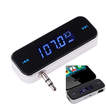 LCD-дисплей, 3,5 мм, музикален аудио FM-предавател, мини безжична авто предавател, авто mp3 трансмитер за iPhone Samsung iPad