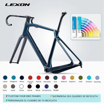 LEXON Индивидуална цветна карбоновая чакъл рама с дисков спирачка за шоссейного под наем, рамки за оф-роуд велокросса, аксесоари за колоездене велосипеди