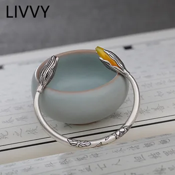 LIVVY 2022 Нов сребърен цвят, Ретро креативен дизайн, цветни гривни и браслетики за жени, елегантни вечерни бижута, подаръци