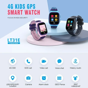 LT31 4G Сим-карта на GPS smart-часовници детски Водоустойчива HD Камера за Видеоразговори Умен часовник SOS Повикване Дистанционно наблюдение Детски телефонни часовници