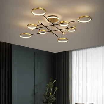 Led модерен полилей за хола Спални Златен скандинавски интериор Лампа за Вътрешно Осветление Лампи Luminaria Lustres
