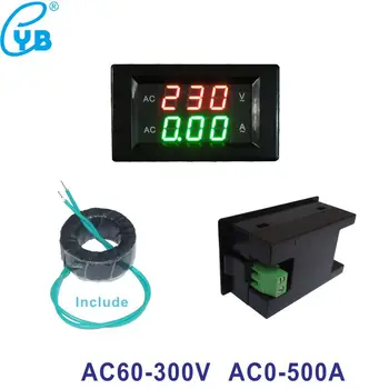 Led цифров волтметър, амперметър, измерване на напрежение, индикатор за ток, тестер, измеряющий променлив ток 60-300 В
