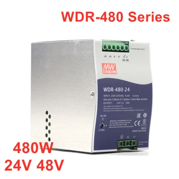 MEAN WELL Серия WDR-480 с Ultrawide вход Промишлена Din-рейк 480 W Тънък Източник на захранване 24-48 В WDR-480-24 WDR-480-48