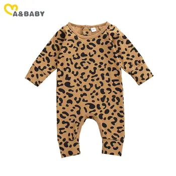 Ma & Baby 0-18 м, сладък леопардовый гащеризон за Новородени момичета, гащеризон с дълъг ръкав, Мека есен мека дрехи за малките Момичета