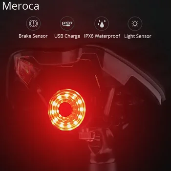 Meroca Умен Задна Светлина Велосипеден Сензор Спирачки Задна Светлина Мотор Акумулаторна Батерия Автоматична Задна Светлина С Висока Видимост Led