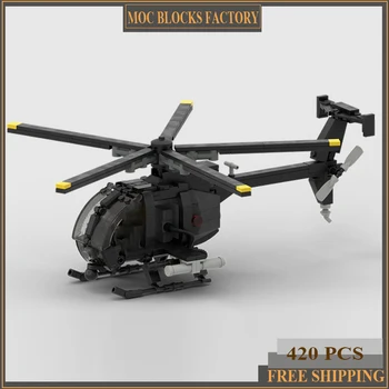 Moc Строителни Блокове на Военната модел от серията Bird хеликоптер MH-6 Технологични Тухли САМ Играчки За Деца, Детски Подаръци moc Блокове