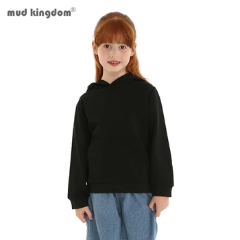 Mudkingdom/ Блузи с качулка за по-големите деца, пуловери за момчета, однотонная трикотажная hoody в рубчик за малки момичета, модни блузи с дълъг ръкав