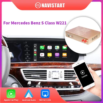 NAVISTART Безжичен CarPlay Android авточасти за Mercedes Benz S Class W221 2006-2014 модул видеоинтерфейса Mirror Линк Siri Control