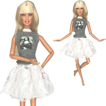 NK 1 комплект, ежедневни бяла лейси пола принцеса 1/6, благородна и ежедневни облекла, ръчно изработени за Барби, аксесоари, кукла, детски подарък играчка