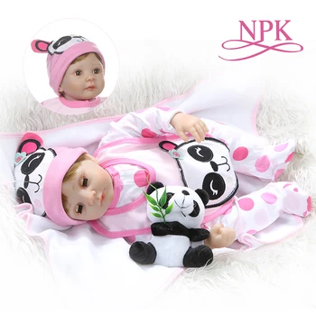 NPK 55 см меко набитое тялото 1/4 силиконови крайници възстановената кукла очите мигат сладко малко момиче, подарък за рожден Ден