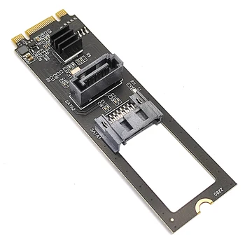 NVME-двойна карта Странично Card SATA M. 2 Контролер NVME-SATA3.0 6G M. 2 Key-M PCIE Конвертор на твърдия диск NVME-SATA с чип JMB582