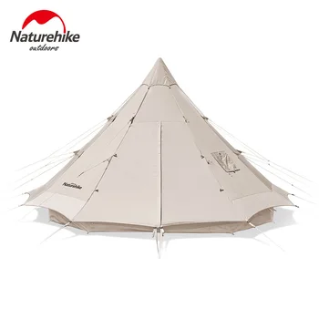 Naturehike 2020 Нова Голяма памучен пирамидални палатка за пикник и парти на открито Памучен палатката е с капацитет 12 души