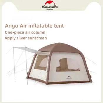 Naturehike Ango Air Надуваема Палатка на Къмпинг, Палатка за 3-ма Души Външна Солнцезащитная Палатка Със Сребърно Покритие, по-Голямата Космическа Семейна Паркова Туристическа Палатка