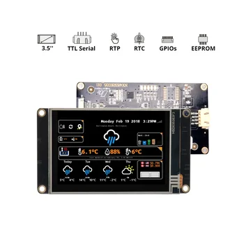 Nextion Усъвършенстван NX4832K035 - универсален 3,5-инчов вграден RTC 480 * 320 / Увеличена капацитет светкавица / По-бърз сензорен дисплей HMI с тактова честота MCU