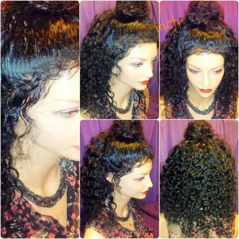 Perruque Synthétique Извратени синтетични перука на дантели отпред за черни жени, черни перуки на дантели 13x3 в африканския стил с коса на бебето