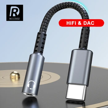 RCCDZZ USB Type C до 3,5 мм Адаптер КПР за Xiaomi Samsung Google Pixel КПР аудио кабел HI FI Конектор C до 3,5 Адаптер за слушалки