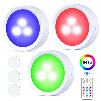 RGBW 13 от цветове, светлини за кабинет, безжична led светлини за кухня, задвижвани от батерия с дистанционно управление за вътрешна домашна гардероб, декорация на кухня
