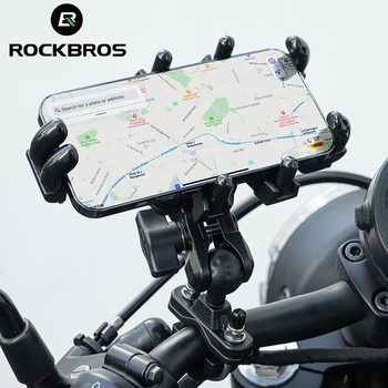 ROCKBROS Мотоциклет Притежателя на Телефона Електрически Велосипед за Монтиране на Поставка Волана Смартфон устойчив на удари Скоба на Мотора Поддръжка на Мобилен Телефон
