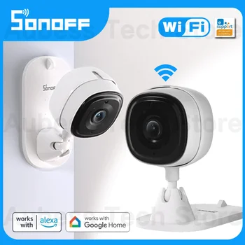 SONOFF CAM Slim WiFi, камера за сигурност за smart home 1080P HD, аларма движение, двустранен аудиосвязь за Алекса Google Assistant